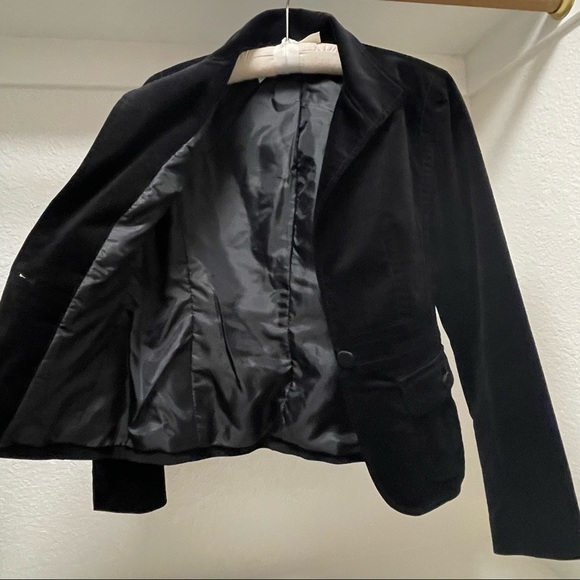 TALBOTS•Black Velour Single Button Jacket Blazer | Sz 4 - Picture 3 of 10